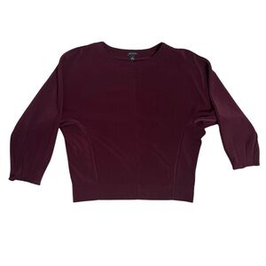 Ann Taylor Maroon 3/4 Sleeve Business Top